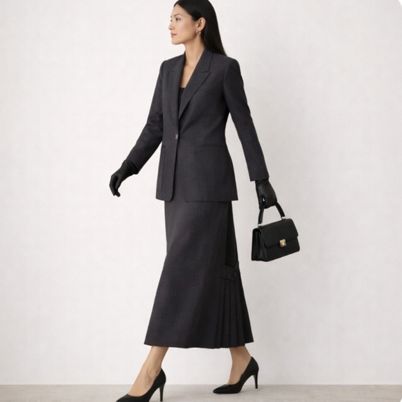 Vintage Miss Britt | 90's Wool Skirt Suit Set | German Tailored - Picture 6 of 9